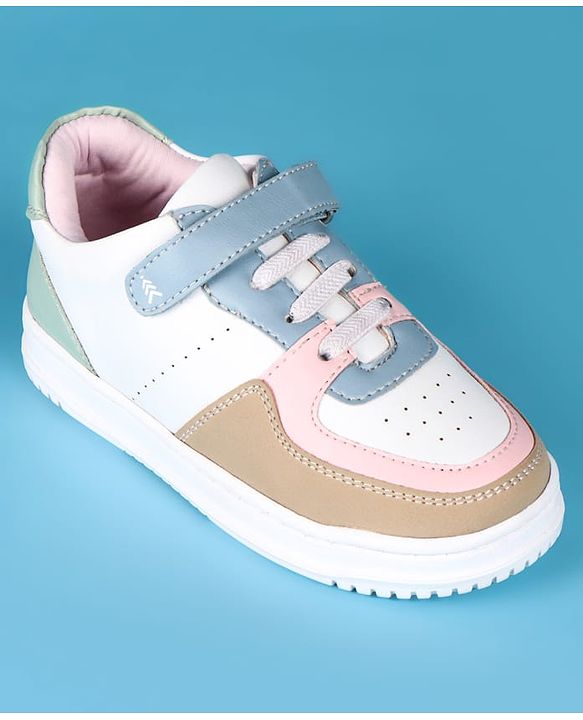 Pine Kids Velcro Closure Color Block Casual Shoes - Pink