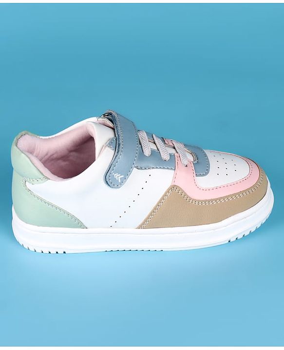 Pine Kids Velcro Closure Color Block Casual Shoes - Pink