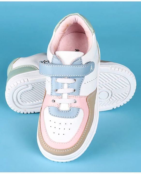 Pine Kids Velcro Closure Color Block Casual Shoes - Pink