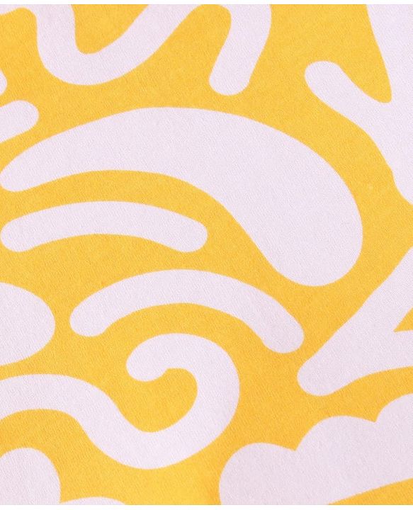 Babyhug Cotton Knit Full Sleeves Printed Night Suit - Yellow