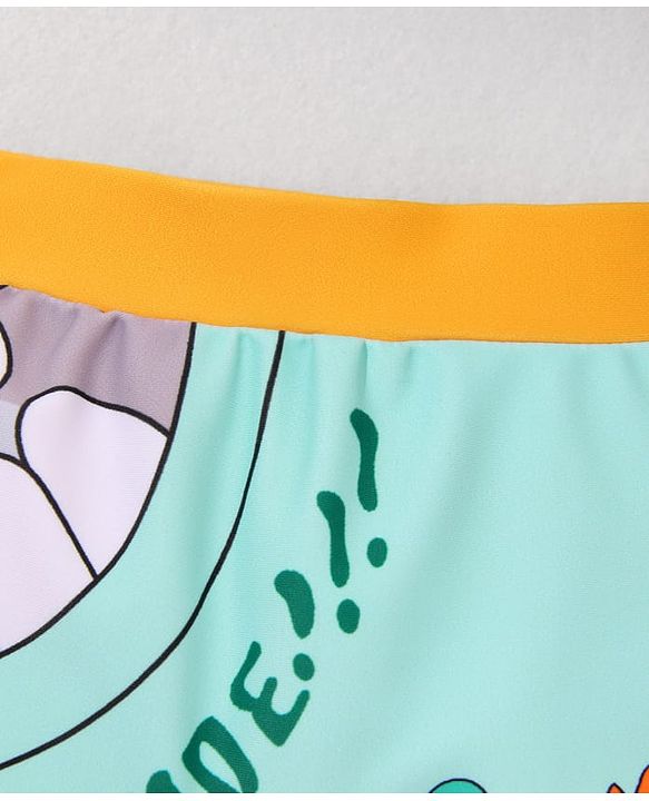 Babyhug Swimming Trunk with Cap Cartoon Print - Green