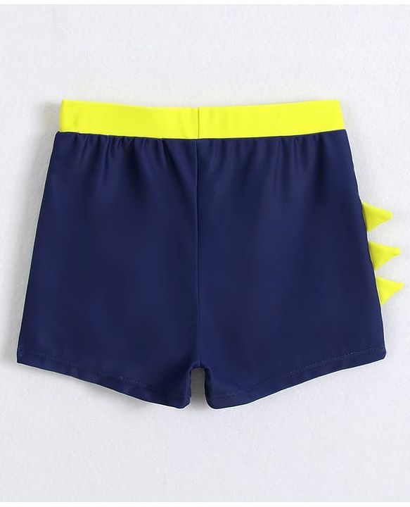 Babyhug Swimming Trunks With Dino Print & Applique - Navy Blue