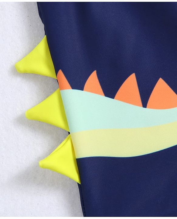 Babyhug Swimming Trunks With Dino Print & Applique - Navy Blue