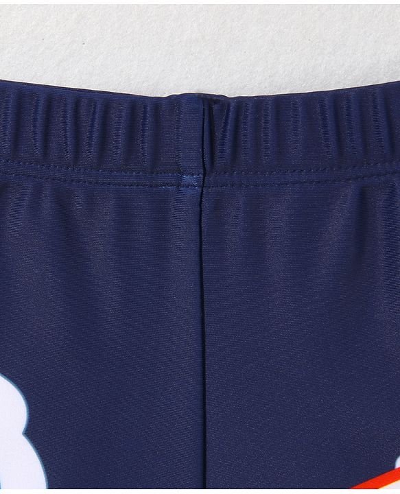 Babyhug Swimming Trunk with Cap Dino Print - Navy Blue