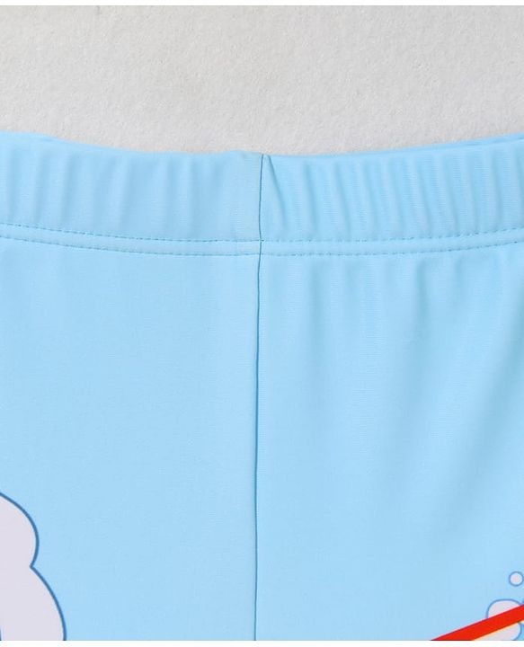 Babyhug Swimming Trunk with Cap Dino Print - Navy Blue