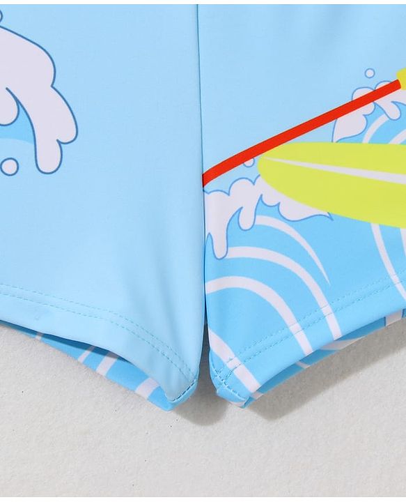 Babyhug Swimming Trunk with Cap Dino Print - Navy Blue