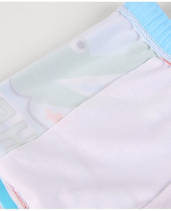 Babyhug Swimming Trunk with Cap Dolphin Print - Light Blue