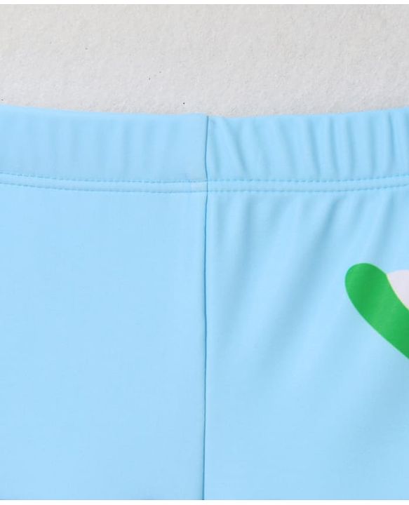 Babyhug Swimming Trunk with Cap Dolphin Print - Light Blue