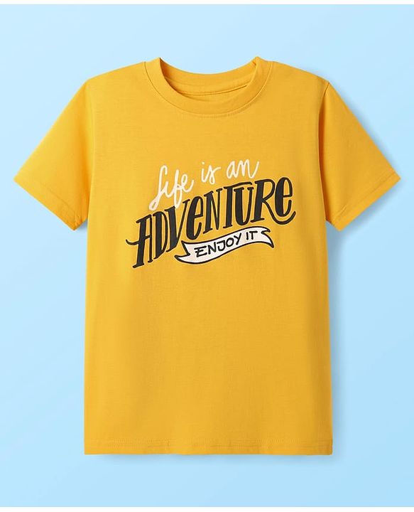 Pine Kids Cotton Knit Half Sleeves T-Shirts With Cool Dude Text Print Pack Of 5 - Red Yellow & Blue