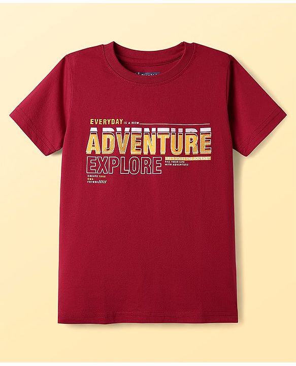 Pine Kids Cotton Knit Half Sleeves T-Shirts With Game Over Text Print Pack Of 5 - Red Light Green & White