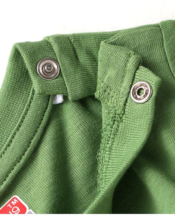 Babyhug Cotton Knit Full Sleeves Night Suit with Fox & Sloth Bear Print & Stripes - Green
