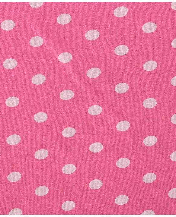 Babyhug 100% Cotton Terry Woven Hooded Wrapper with Polka Dots Print L 76 x B 76 cm - Pink