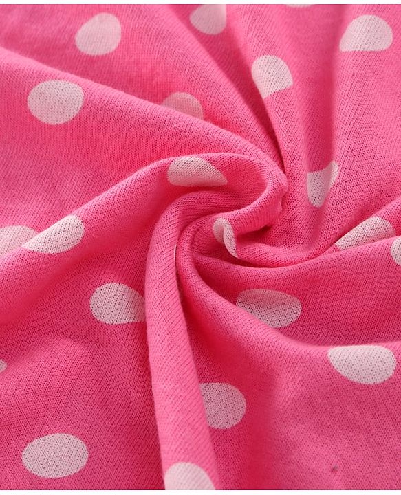 Babyhug 100% Cotton Terry Woven Hooded Wrapper with Polka Dots Print L 76 x B 76 cm - Pink