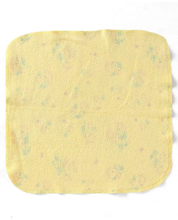 Babyhug Cotton Knit Wash Cloths With Floral & Fruit Print Pack of 6 L 27 x B 25 cm - Multicolour