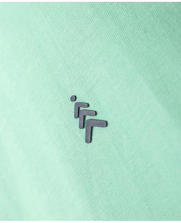 Pine Kids Cotton Knit Half Sleeves T-Shirt with Logo Print - Light Green