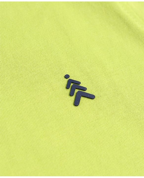 Pine Kids Cotton Knit Half Sleeves T-Shirt with Logo Print - Light Green