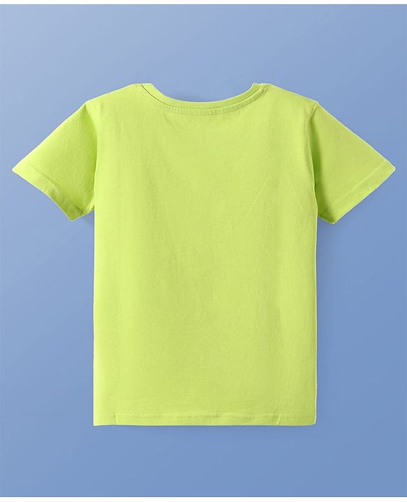 Pine Kids Cotton Knit Half Sleeves T-Shirt with Logo Print - Lemon