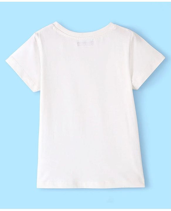 Pine Kids Cotton Knit Half Sleeves T-Shirt with Logo Print - Lemon