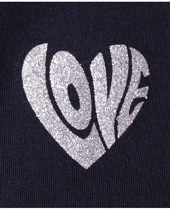 Pine Kids Cotton Knit Half Sleeves T-Shirt with Glitter Text Print - Limegreen