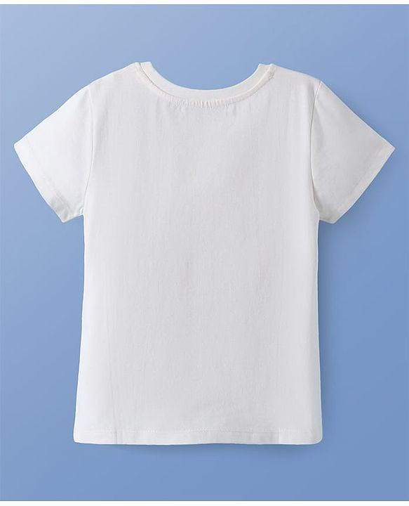 Pine Kids Cotton Knit Half Sleeves T-Shirt with Glitter Text Print - Limegreen