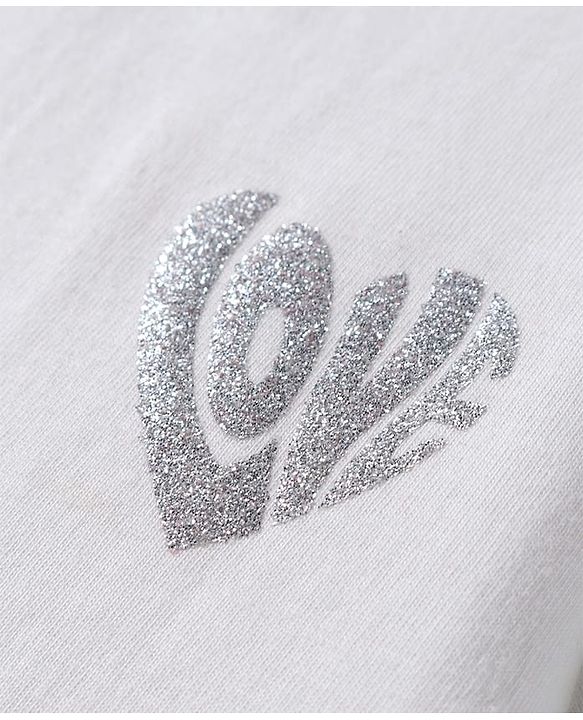 Pine Kids Cotton Knit Half Sleeves T-Shirt with Glitter Text Print - Limegreen