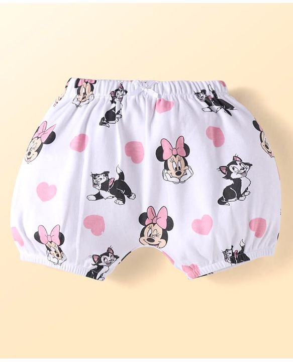 Babyhug Disney Interlock Knit Bloomer With Minnie Mouse Graphics Pack Of 3 - Lavender & Pink
