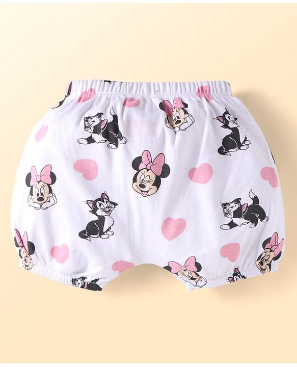 Babyhug Disney Interlock Knit Bloomer With Minnie Mouse Graphics Pack Of 3 - Lavender & Pink