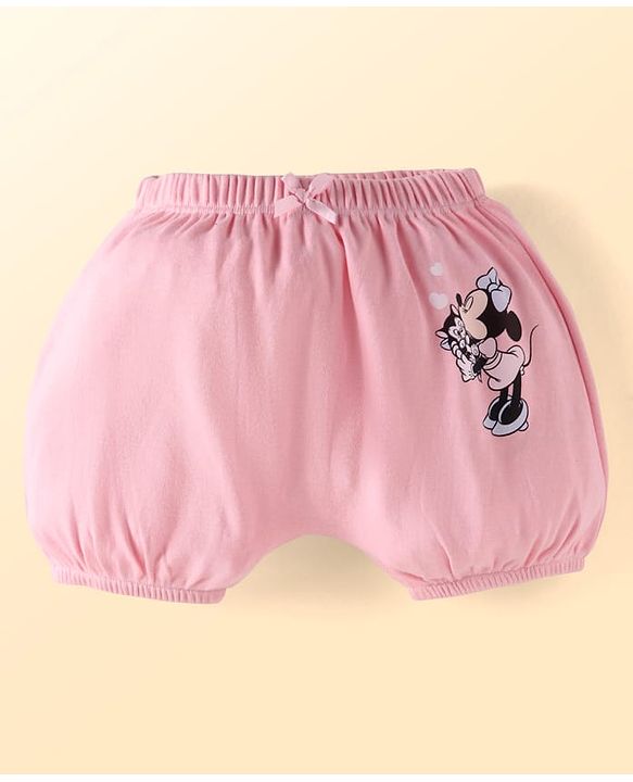 Babyhug Disney Interlock Knit Bloomer With Minnie Mouse Graphics Pack Of 3 - Lavender & Pink