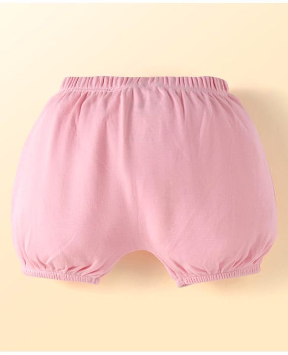 Babyhug Disney Interlock Knit Bloomer With Minnie Mouse Graphics Pack Of 3 - Lavender & Pink