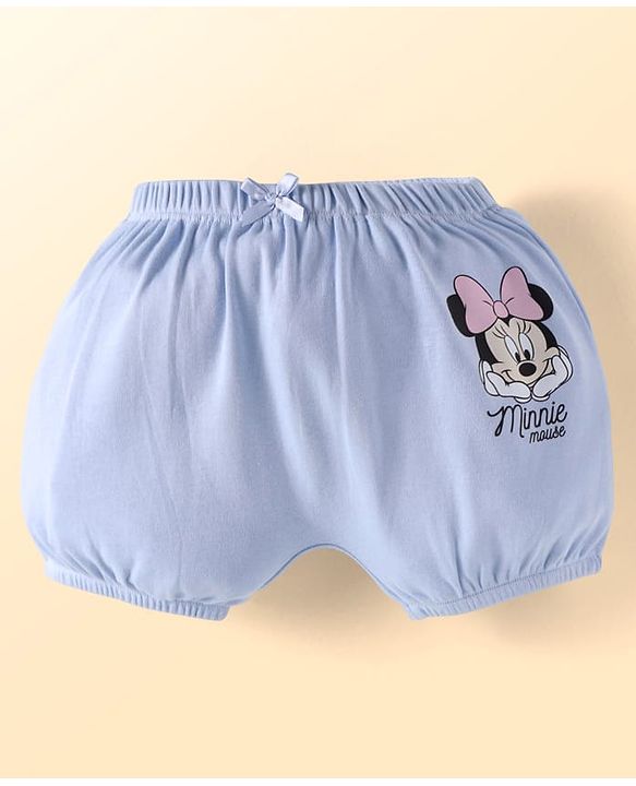 Babyhug Disney Interlock Knit Bloomer With Minnie Mouse Graphics Pack Of 3 - Lavender & Pink