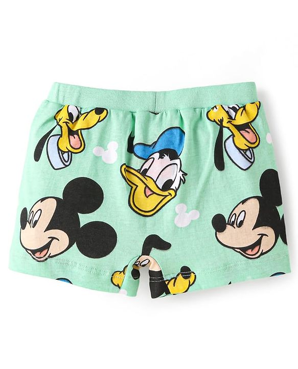 Babyhug Disney Interlock Knit Briefs with Mickey Mouse Graphics Pack of 3 - Yellow Light Green & Light Blue