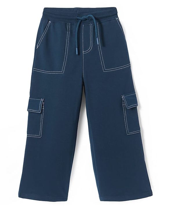Pine Kids Knit Full Length Lounge Pant with Cargo Pockets - Navy Blue