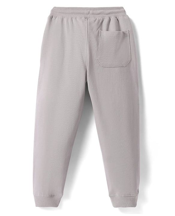 Pine Kids Knit Full Length Lounge Pant with Text Print - Grey