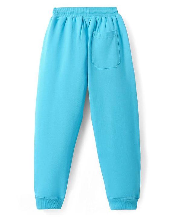 Pine Kids Knit Full Length Lounge Pant with Text Print - Light Blue