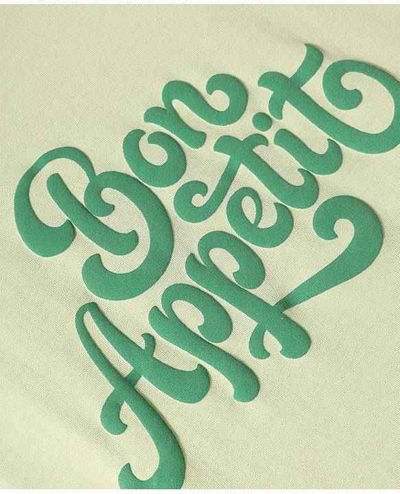 Pine Kids Cotton Woven Half Sleeves Inner Top & Dungaree with Bon Appetitt Text Print - Light Green & Green