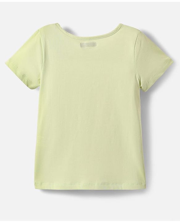 Pine Kids Cotton Woven Half Sleeves Inner Top & Dungaree with Bon Appetitt Text Print - Light Green & Green