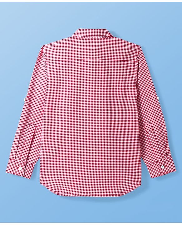 Pine Kids Cotton Woven Full Sleeves Checkered Shirt with Sleeveless T-Shirt