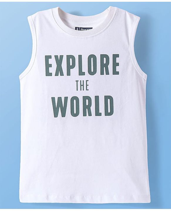 Pine Kids Cotton Woven Half Sleeves Checkered Shirt with Text Printed T-Shirt - White & Green