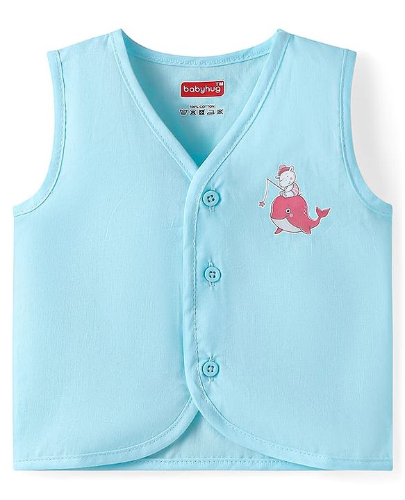 Babyhug Cambric Woven Sleeveless Jhablas with Animal Print Pack of 5 - Multicolor
