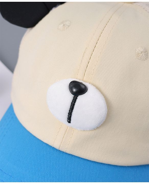 Babyhug Free Size Baseball Cap With Teddy Bear & Ear Applique - Pink