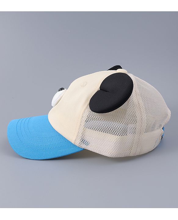 Babyhug Free Size Baseball Cap With Teddy Bear & Ear Applique - Pink