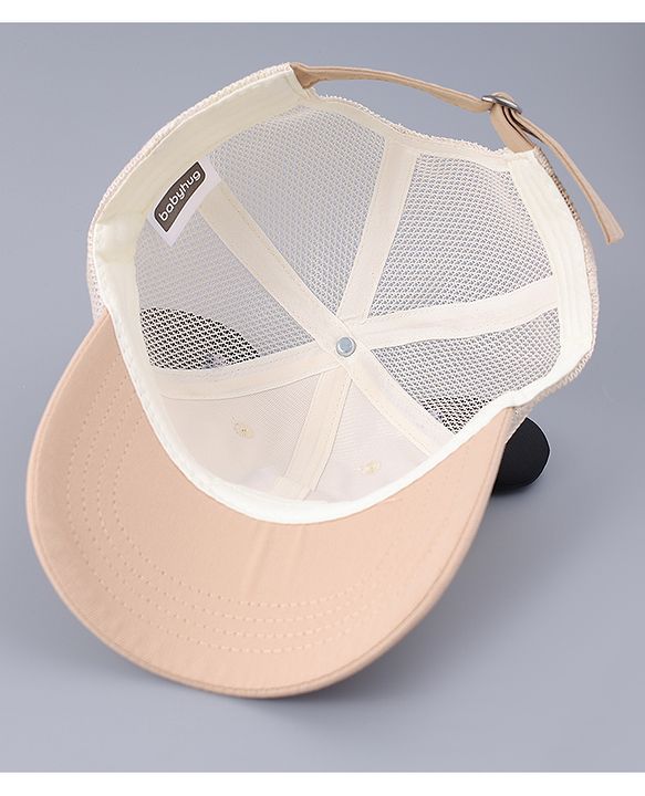 Babyhug Free Size Baseball Cap With Teddy Bear & Ear Applique - Pink