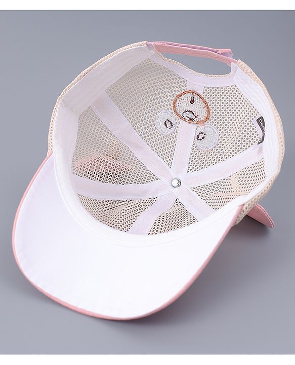 Babyhug Free Size Baseball Cap With Ear Applique - Pink