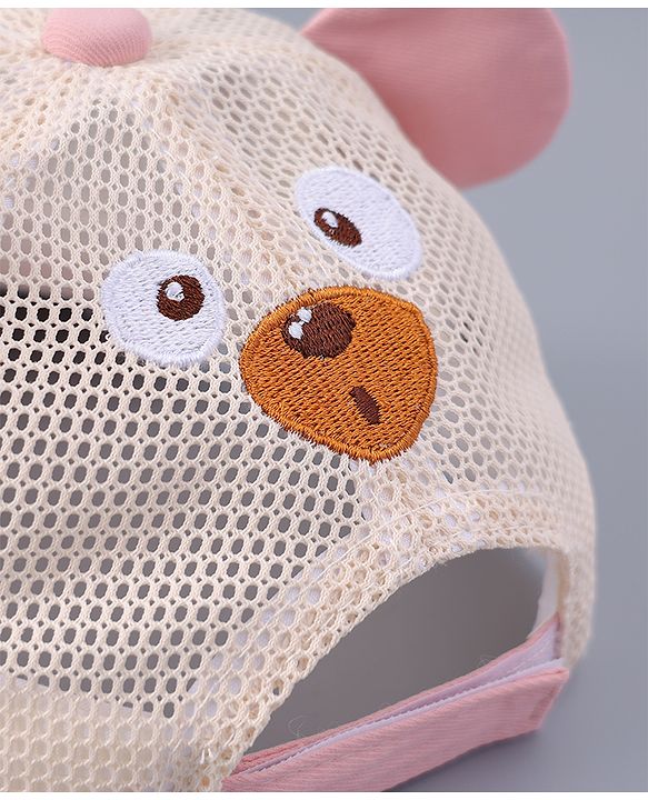 Babyhug Free Size Baseball Cap With Ear Applique - Pink
