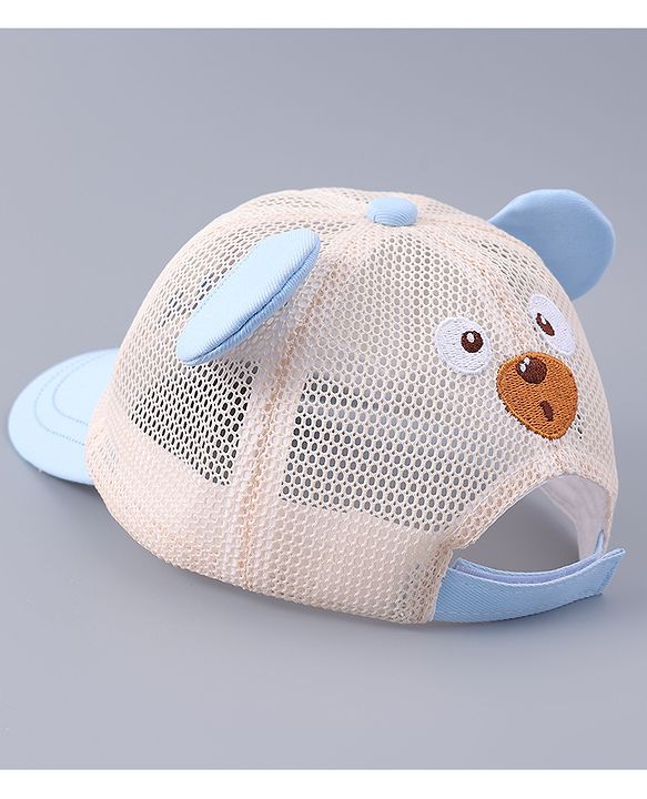Babyhug Free Size Baseball Cap With Ear Applique - Light Blue