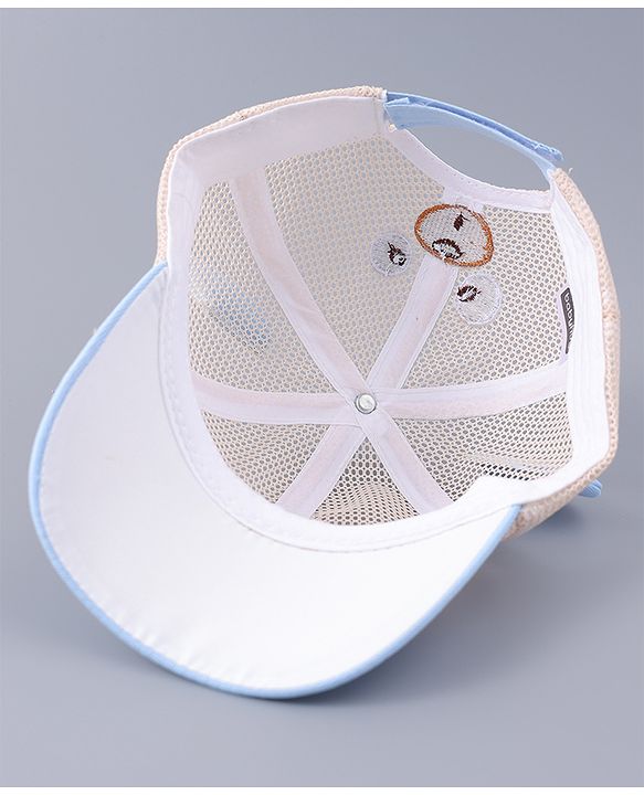 Babyhug Free Size Baseball Cap With Ear Applique - Light Blue