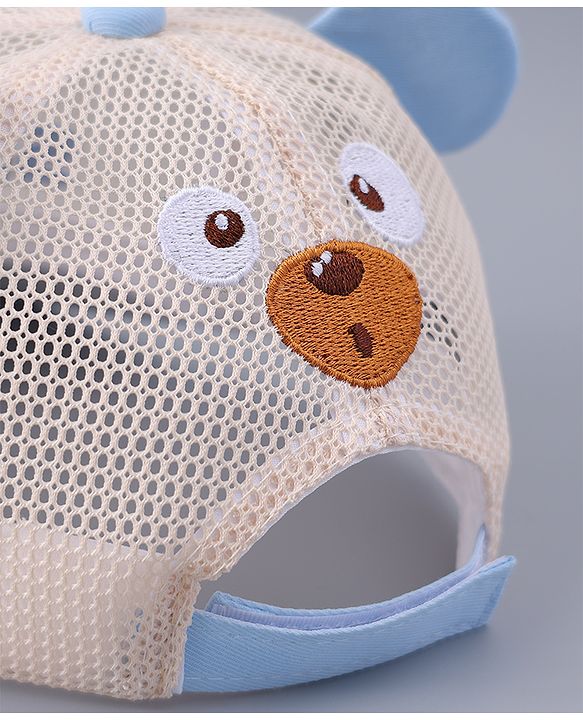 Babyhug Free Size Baseball Cap With Ear Applique - Light Blue