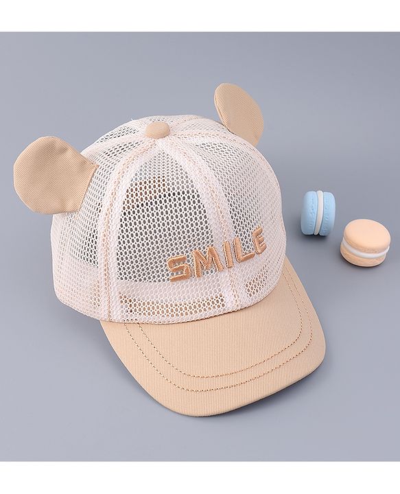 Babyhug Free Size Baseball Cap With Ear Applique - Pink