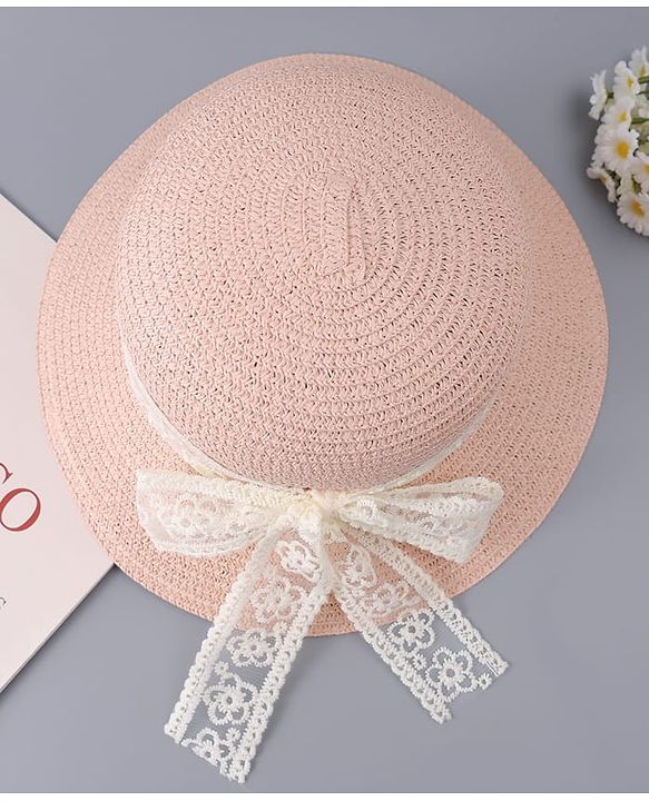 Babyhug Free Size Straw Hat With Bow Applique - Off White