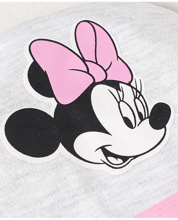 Babyhug Disney Interlock Knit Cap Mittens & Booties Set with Minnie Mouse Graphics - Pink